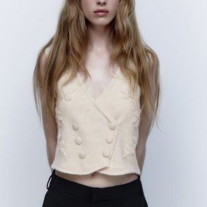 NWT Zara Embroidered Knit Vest